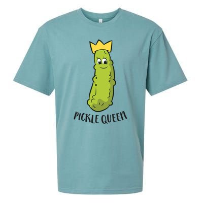 Pickle Queen Funny Cucumber Pickle Girl Sueded Cloud Jersey T-Shirt