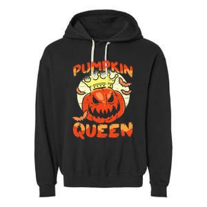 Pumpkin Queen Funny Happy Halloween Garment-Dyed Fleece Hoodie