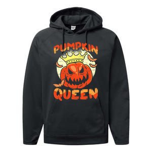 Pumpkin Queen Funny Happy Halloween Performance Fleece Hoodie