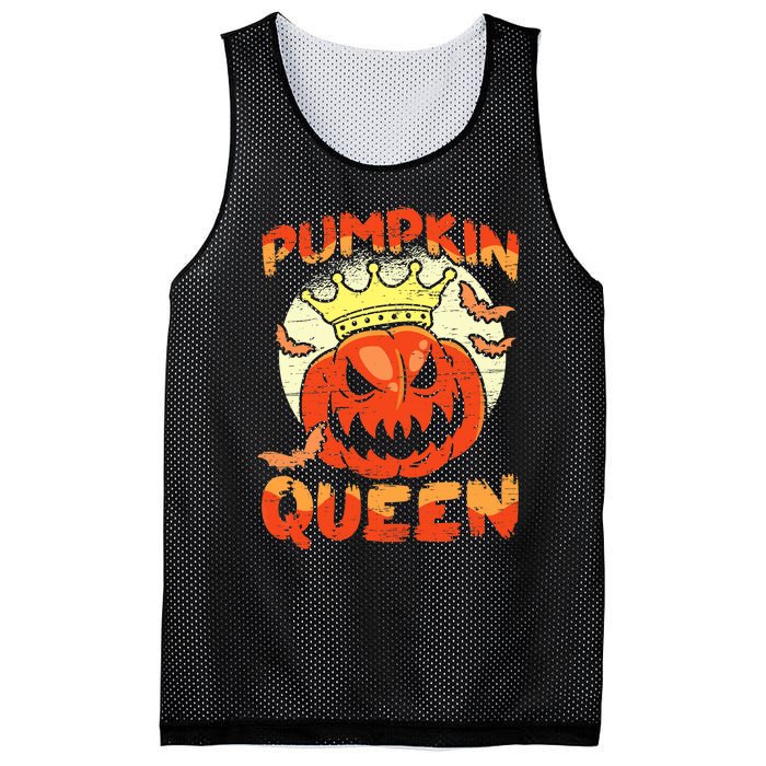 Pumpkin Queen Funny Happy Halloween Mesh Reversible Basketball Jersey Tank