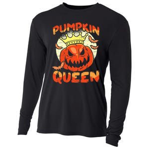 Pumpkin Queen Funny Happy Halloween Cooling Performance Long Sleeve Crew