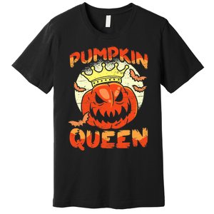 Pumpkin Queen Funny Happy Halloween Premium T-Shirt