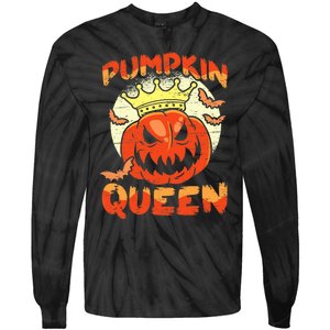 Pumpkin Queen Funny Happy Halloween Tie-Dye Long Sleeve Shirt