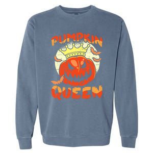 Pumpkin Queen Funny Happy Halloween Garment-Dyed Sweatshirt