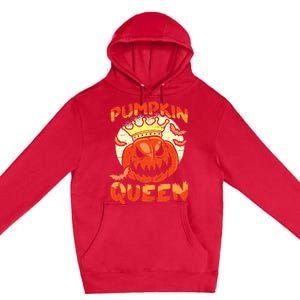 Pumpkin Queen Funny Happy Halloween Premium Pullover Hoodie