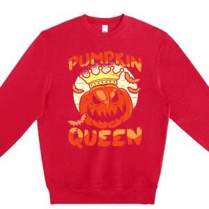 Pumpkin Queen Funny Happy Halloween Premium Crewneck Sweatshirt