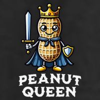 Peanut Queen Funny Peanut Lover Illustration 7 Panel Mesh Trucker Snapback Hat