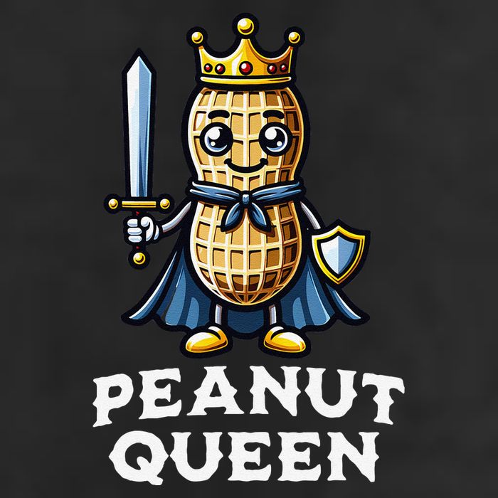Peanut Queen Funny Peanut Lover Illustration 7 Panel Mesh Trucker Snapback Hat