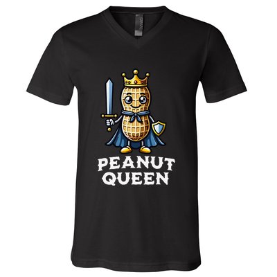 Peanut Queen Funny Peanut Lover Illustration V-Neck T-Shirt