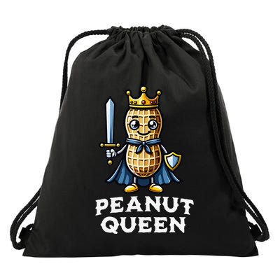 Peanut Queen Funny Peanut Lover Illustration Drawstring Bag