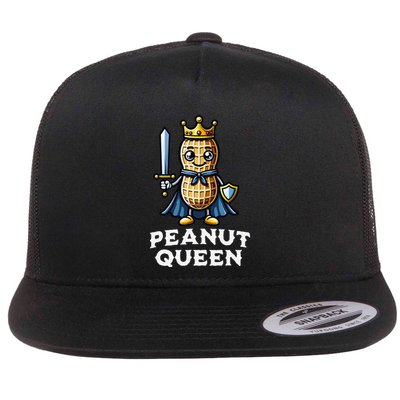 Peanut Queen Funny Peanut Lover Illustration Flatbill Hat