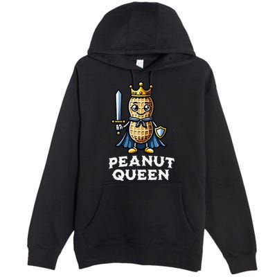 Peanut Queen Funny Peanut Lover Illustration Premium Pullover Hoodie