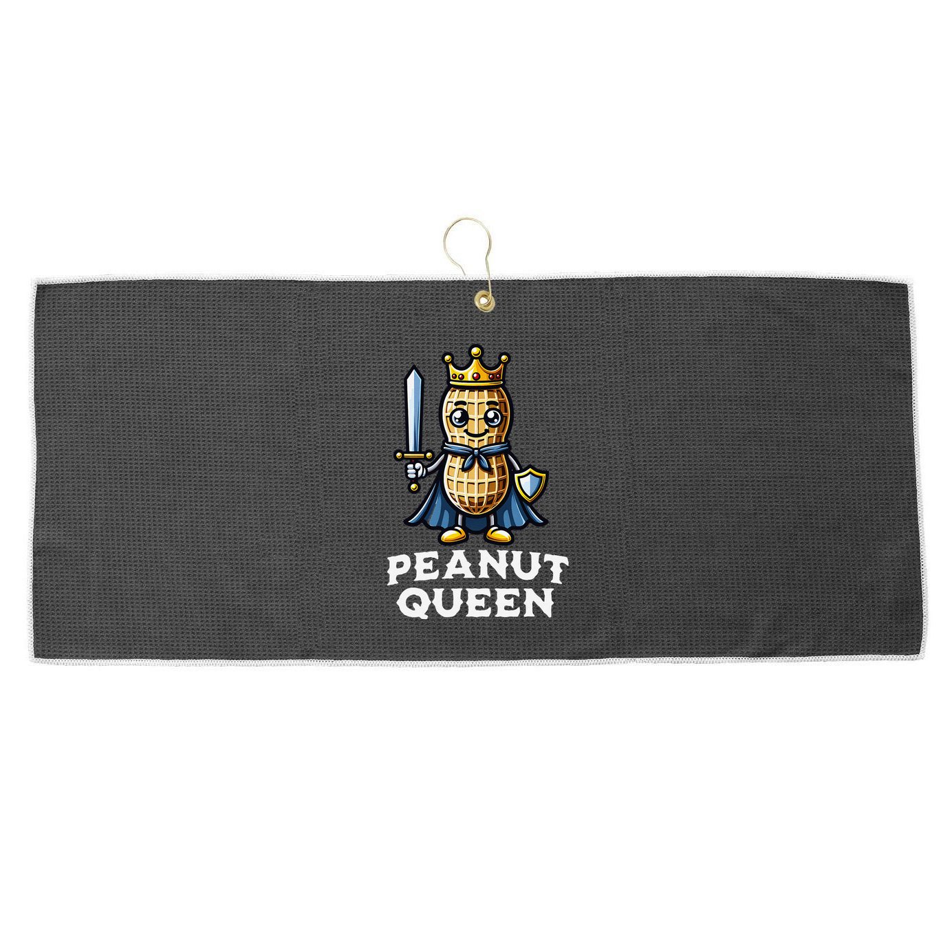 Peanut Queen Funny Peanut Lover Illustration Large Microfiber Waffle Golf Towel