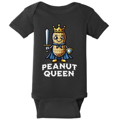 Peanut Queen Funny Peanut Lover Illustration Baby Bodysuit