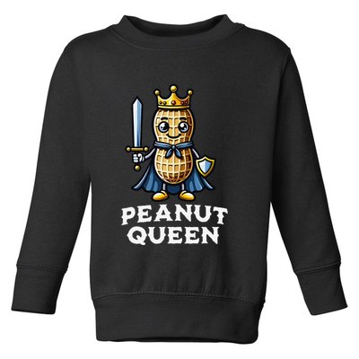 Peanut Queen Funny Peanut Lover Illustration Toddler Sweatshirt