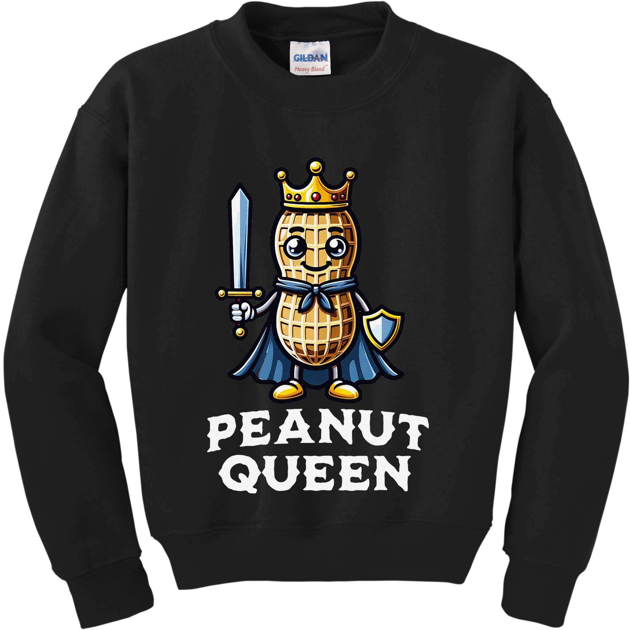 Peanut Queen Funny Peanut Lover Illustration Kids Sweatshirt