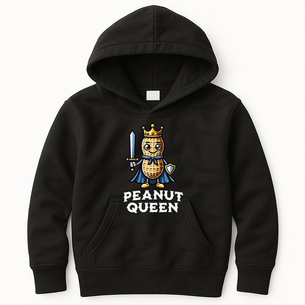 Peanut Queen Funny Peanut Lover Illustration Kids Hoodie