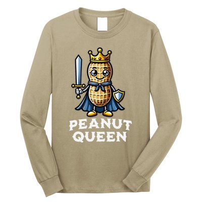 Peanut Queen Funny Peanut Lover Illustration Long Sleeve Shirt