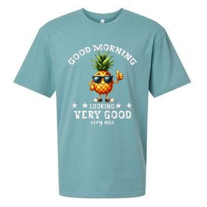 Pineapple Quote Good Morning Pineapple Cool Pineapple Sueded Cloud Jersey T-Shirt