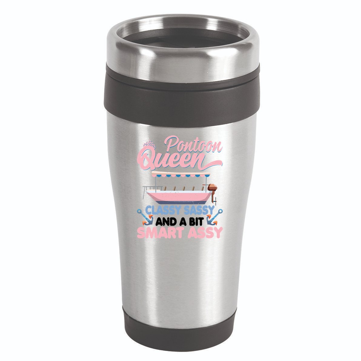 Pontoon Queen Gift For Pontoon Boating Mom Lover Cute Gift 16oz Travel Tumbler