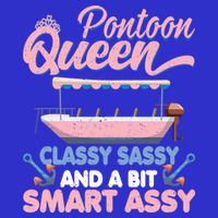 Pontoon Queen Gift For Pontoon Boating Mom Lover Cute Gift Women's V-Neck T-Shirt