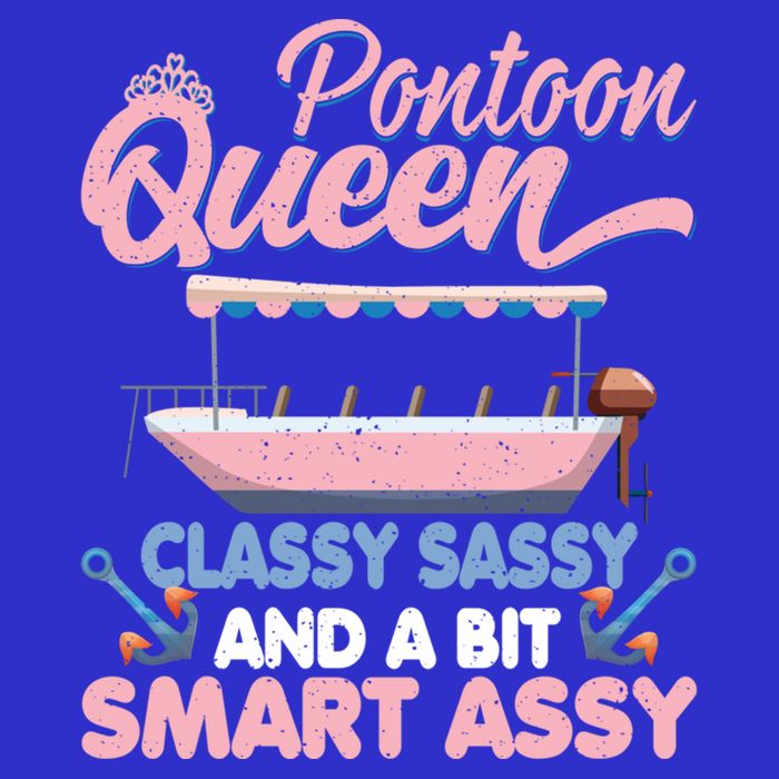 Pontoon Queen Gift For Pontoon Boating Mom Lover Cute Gift Women's V-Neck T-Shirt
