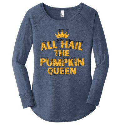 Pumpkin Queen Halloween Holiday S Cool Gift Women's Perfect Tri Tunic Long Sleeve Shirt