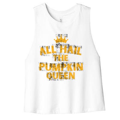 Pumpkin Queen Halloween Holiday S Cool Gift Women's Racerback Cropped Tank