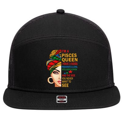 pisces queen I have 3 sides birthday gift zodiac pisces 7 Panel Mesh Trucker Snapback Hat