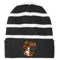 pisces queen I have 3 sides birthday gift zodiac pisces Striped Beanie with Solid Band