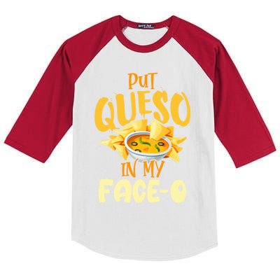 Put Queso In My Facemeaningful Gifto Meaningful Gift International Nacho Day 202 Kids Colorblock Raglan Jersey