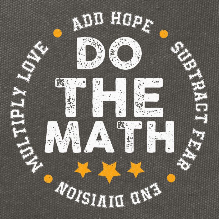 Positive Quote Inspiring Slogan Love Hope Fear Do The Math Cotton Canvas Backpack