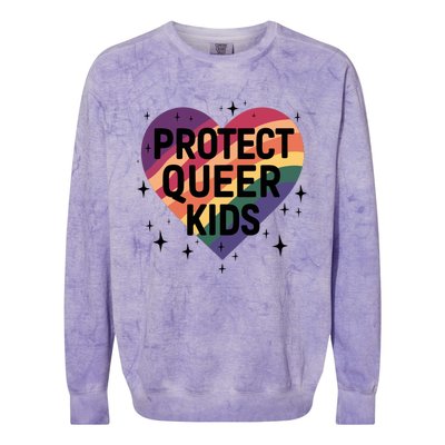 Protect Queer Lgbt Pride Month Colorblast Crewneck Sweatshirt