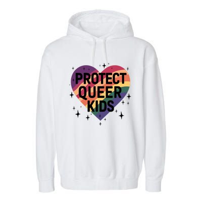 Protect Queer Lgbt Pride Month Garment-Dyed Fleece Hoodie