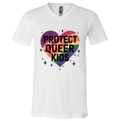 Protect Queer Lgbt Pride Month V-Neck T-Shirt