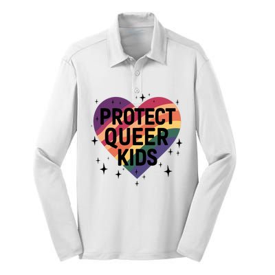 Protect Queer Lgbt Pride Month Silk Touch Performance Long Sleeve Polo