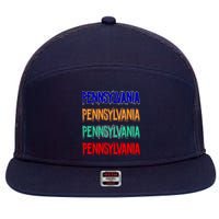 Pennsylvania Quad Logo 7 Panel Mesh Trucker Snapback Hat