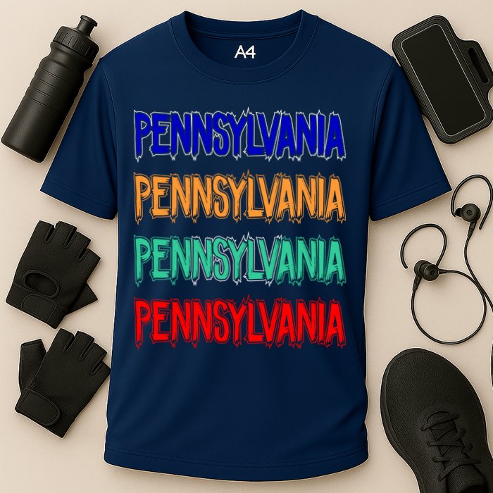 Pennsylvania Quad Logo Cooling Performance Crew T-Shirt