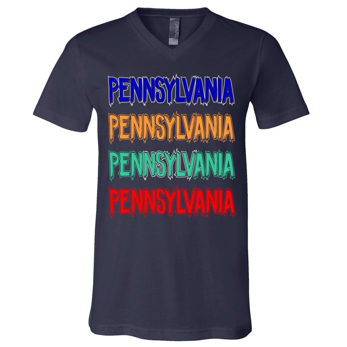 Pennsylvania Quad Logo V-Neck T-Shirt