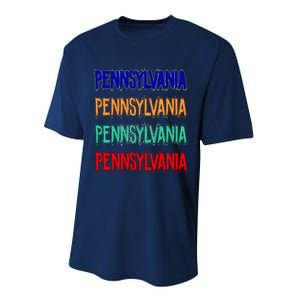 Pennsylvania Quad Logo Performance Sprint T-Shirt