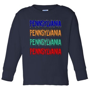 Pennsylvania Quad Logo Toddler Long Sleeve Shirt