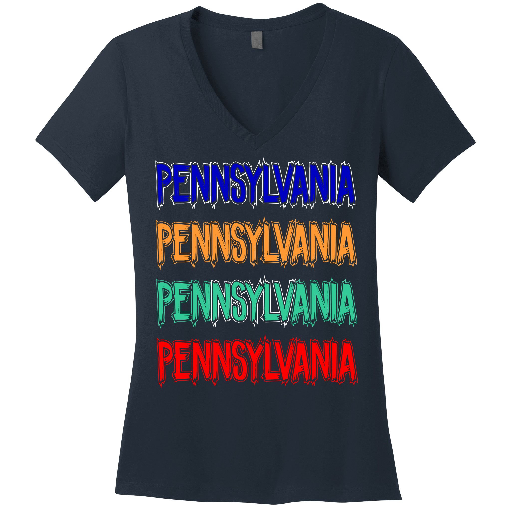 Pennsylvania Quad Logo Women's V-Neck T-Shirt