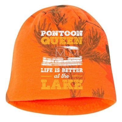 Pontoon Queen Life Is Better At The Lake Pontoon Boat Gift Kati - Camo Knit Beanie