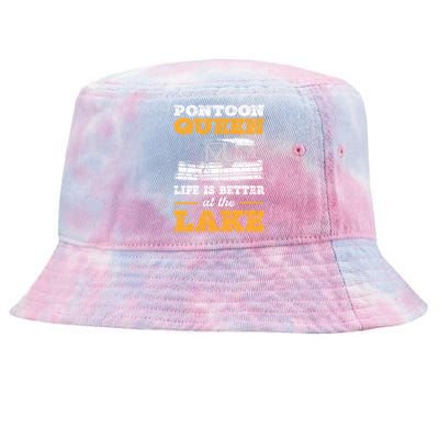 Pontoon Queen Life Is Better At The Lake Pontoon Boat Gift Tie-Dyed Bucket Hat