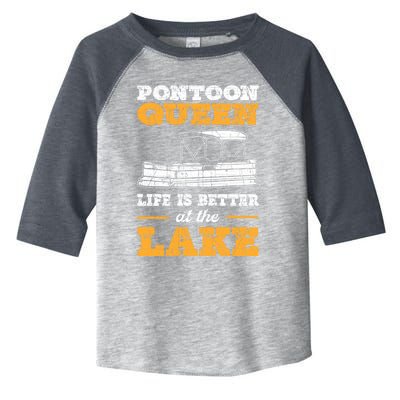 Pontoon Queen Life Is Better At The Lake Pontoon Boat Gift Toddler Fine Jersey T-Shirt