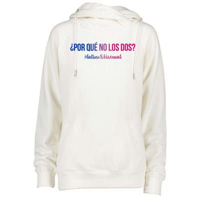 Por Qué No Los Dos? Why Not Both Latinx Bisexual Pride Funny Gift Womens Funnel Neck Pullover Hood