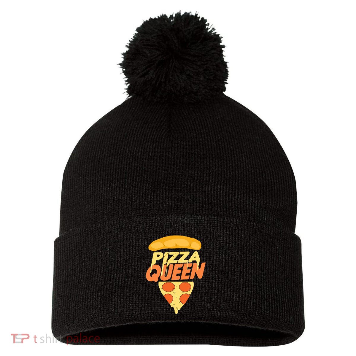 Pizza Queen Pom Pom 12in Knit Beanie