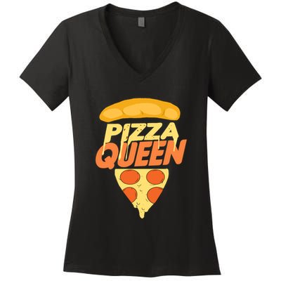 Pizza Queen Women's V-Neck T-Shirt
