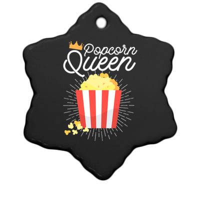 Popcorn Queen Partnerlook Gift Ceramic Star Ornament