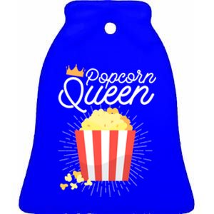 Popcorn Queen Partnerlook Gift Ceramic Bell Ornament